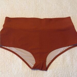 Rust High-Waisted Bikini Bottoms